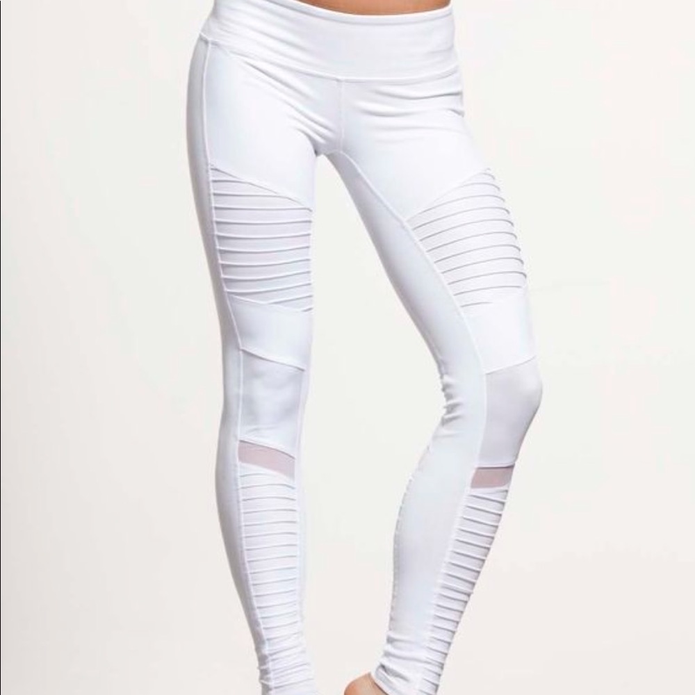 White Alo moto leggings